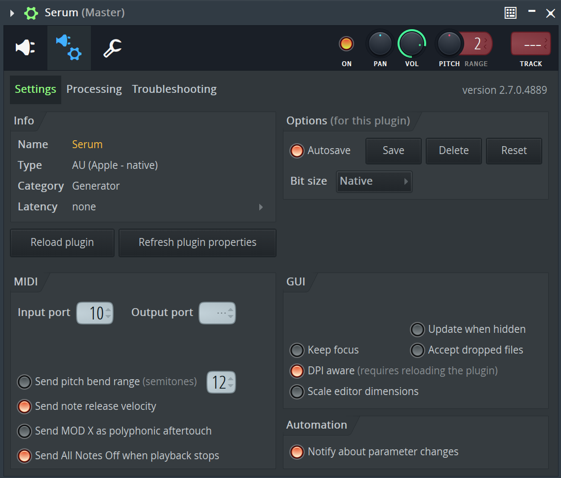 Serum — Input port 10